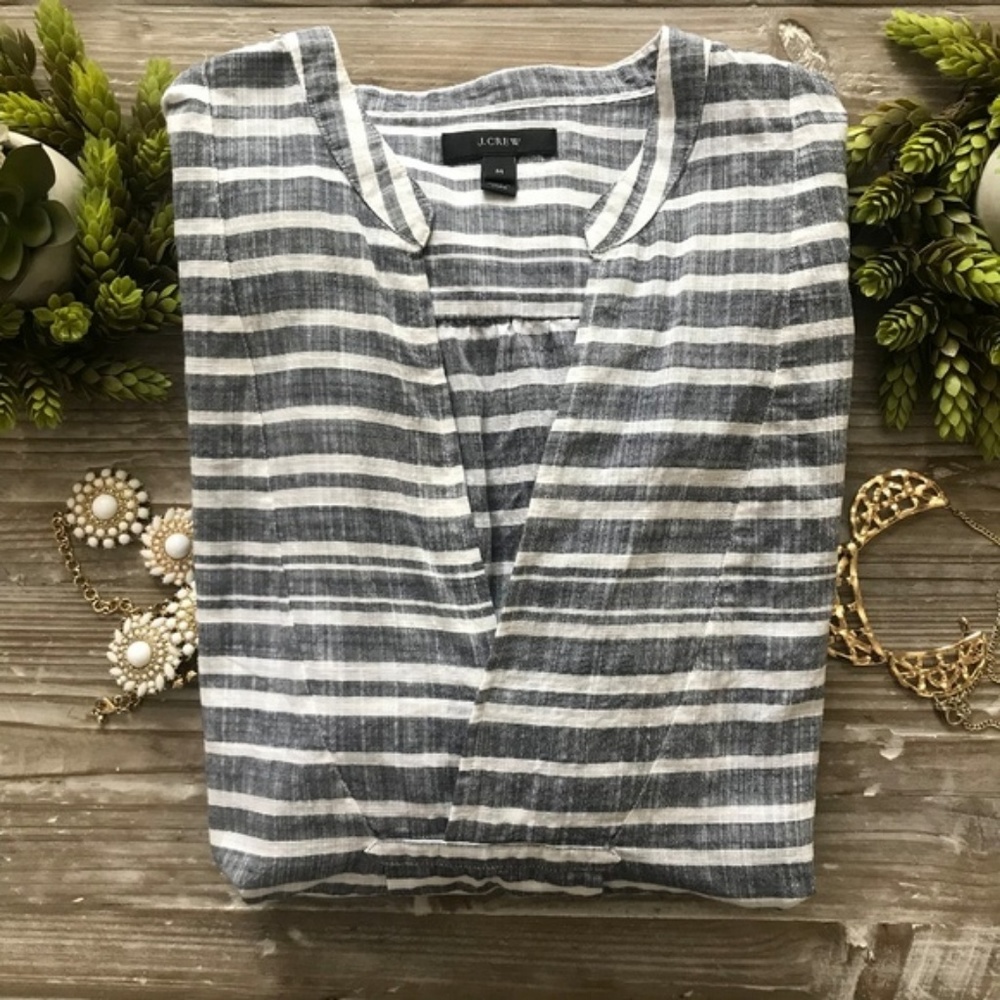 ✂️CLEARANCE J. Crew Stripe Gauze Tunic